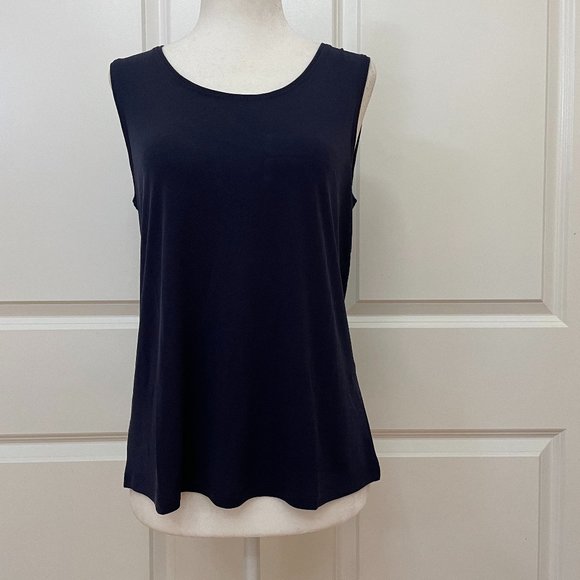 Stretch Silk Jersey Scoop Neck Tank - Picture 3 of 7